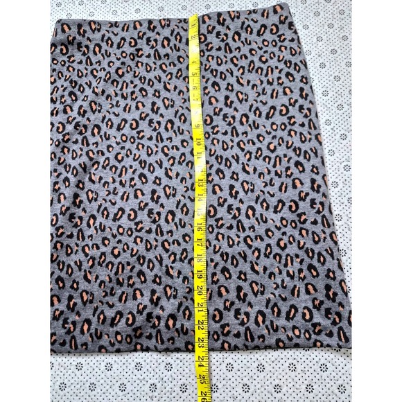 Nine West Womens Leopard Print Pencil Skirt Gray Black Tan Size  Large - Picture 5 of 5